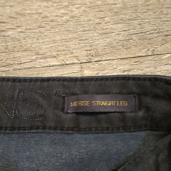 Jag Mid Rise Straight Leg Black Rhinestone Jeans 8 - Picture 3 of 8